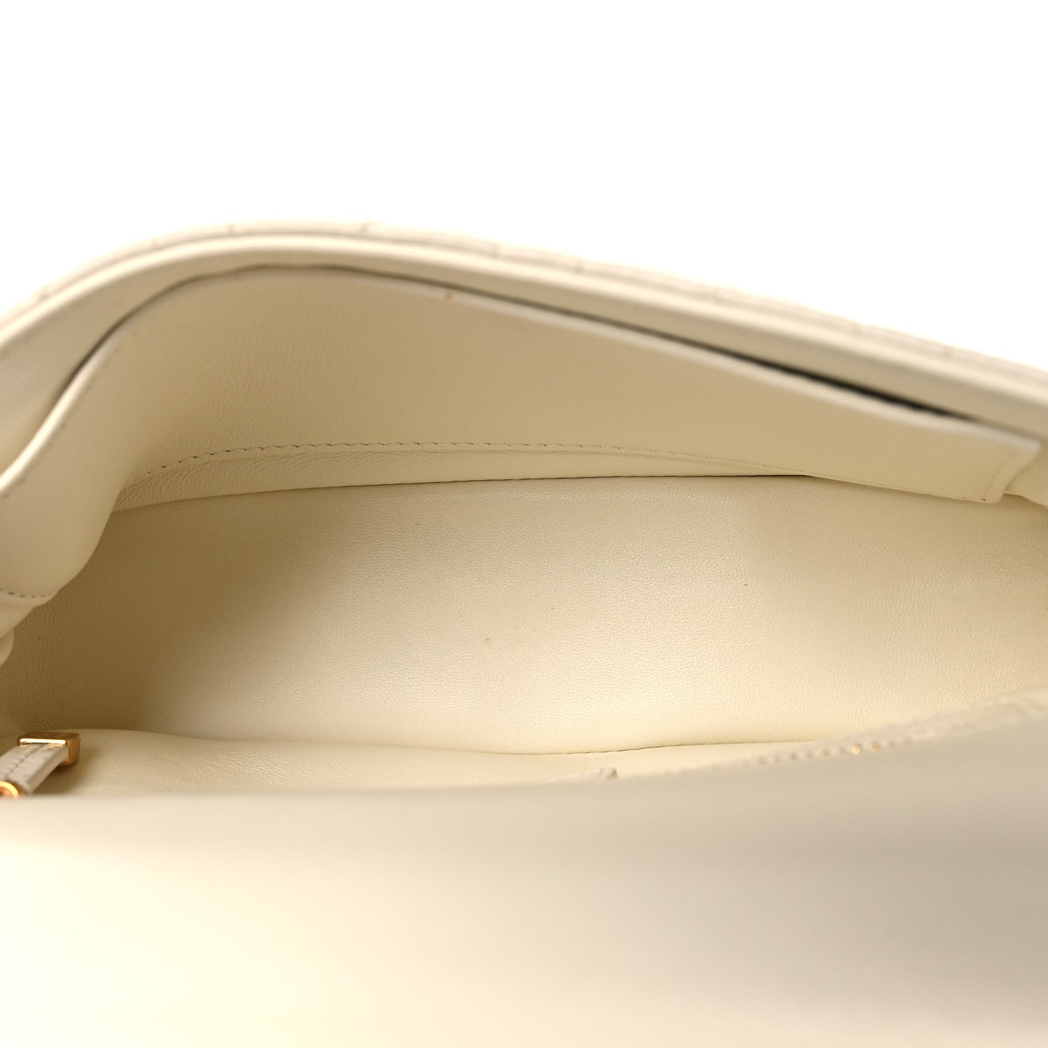 Grained Calfskin Cannage Small Caro Bag White