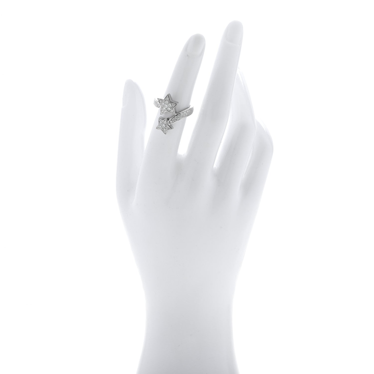 18K White Gold Diamond Comete Geode Ring 50 5.25