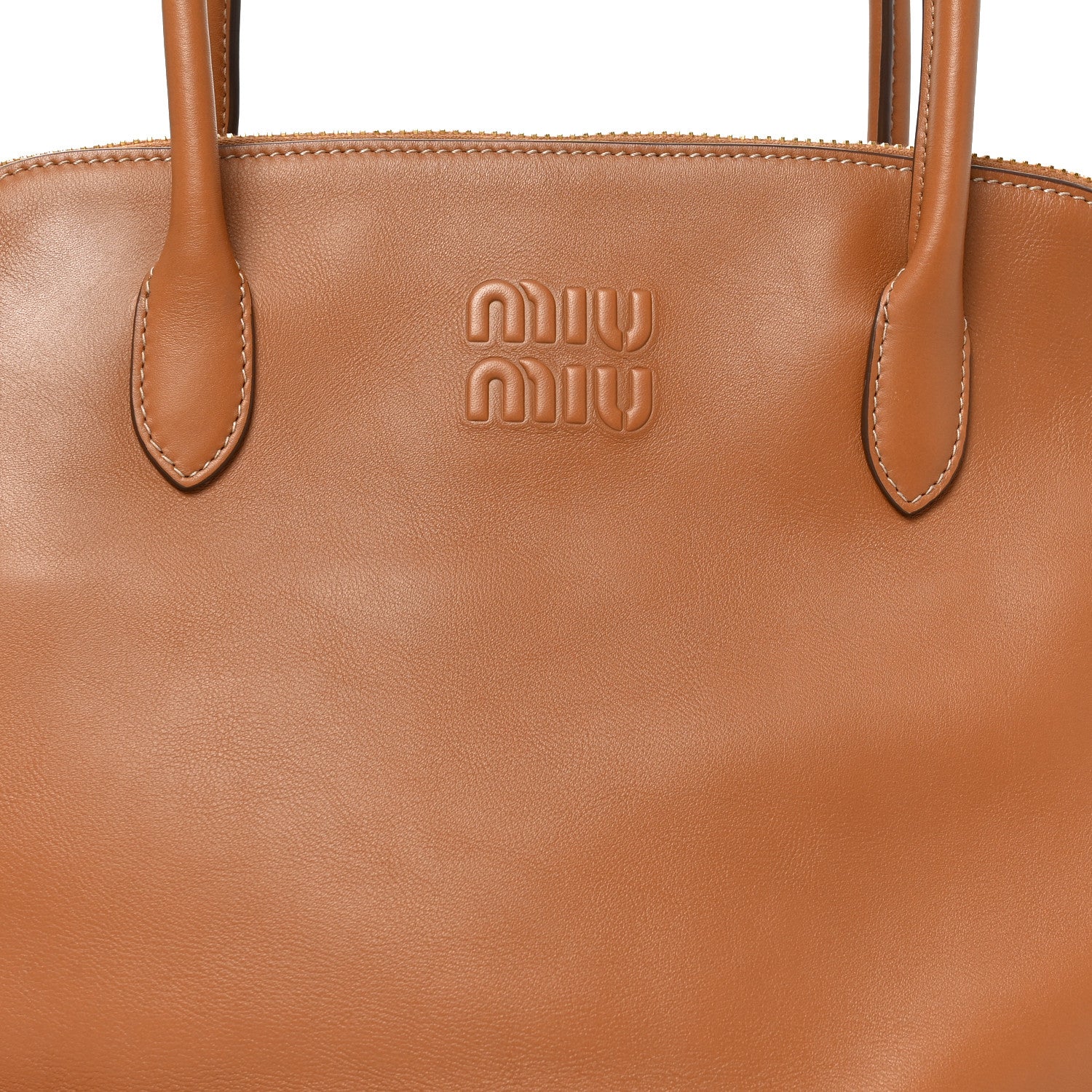 Soft Calf Top Handle Shoulder Bag Cognac