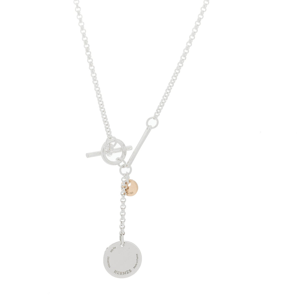 Sterling Silver 18K Rose Gold PM Ex-Libris Pendant Necklace