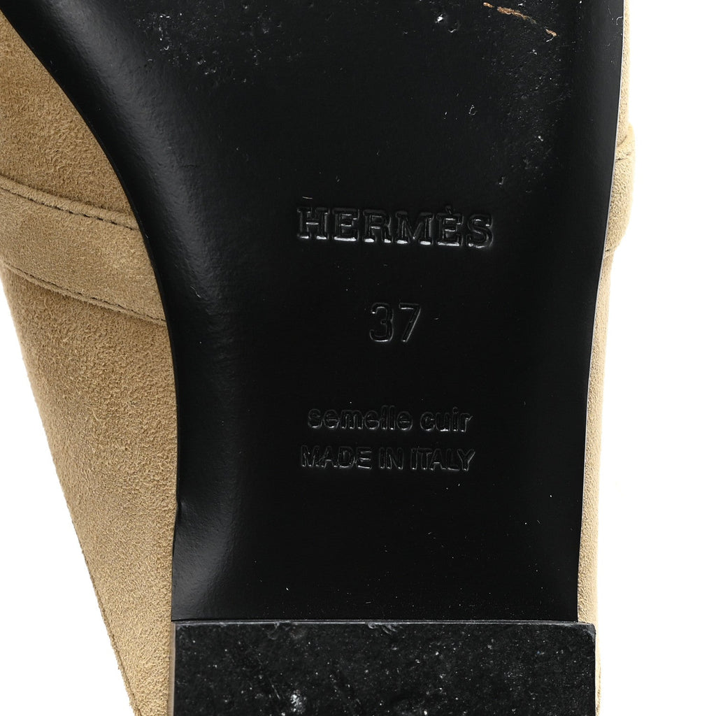 Suede Goatskin Oz Mules 37 Beige Sable