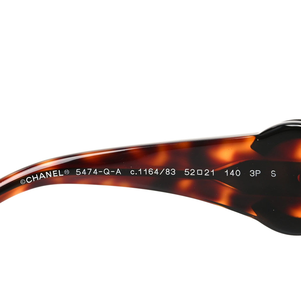 Acetate Calfskin Polarized Square Sunglasses 5474-Q-A Tortoise