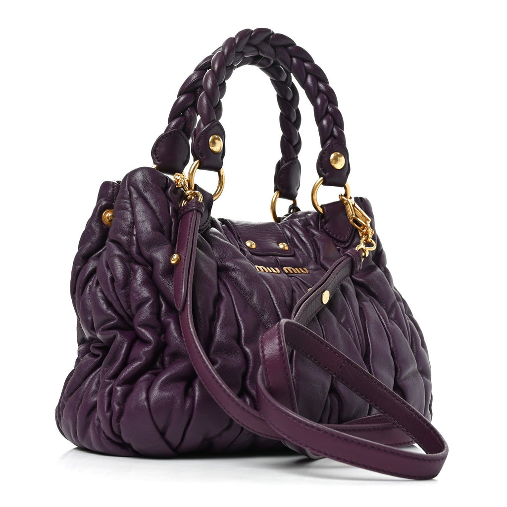 Nappa Matelasse Lux Coffer Bag Purple