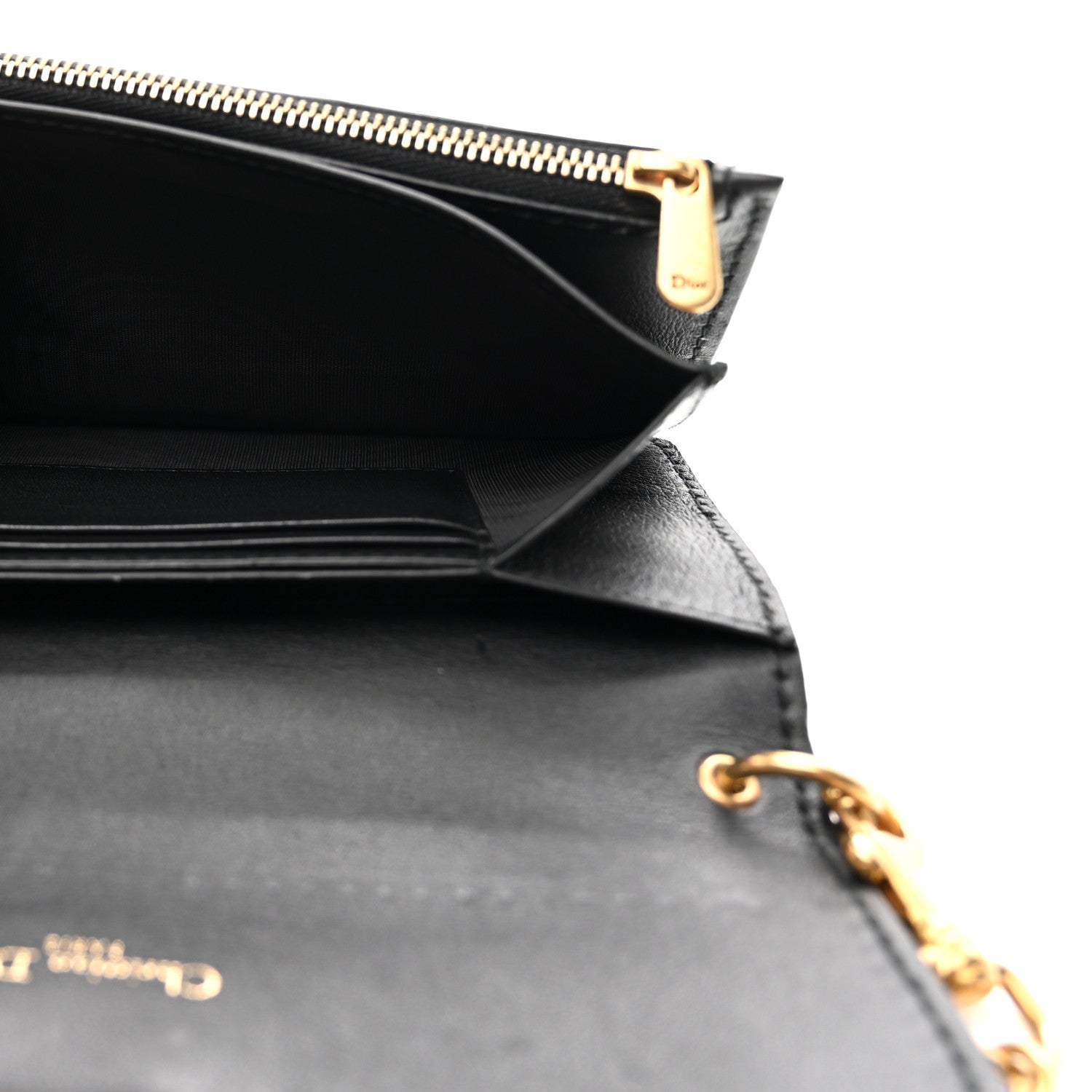 Calfskin Dioraddict Wristlet Clutch Black