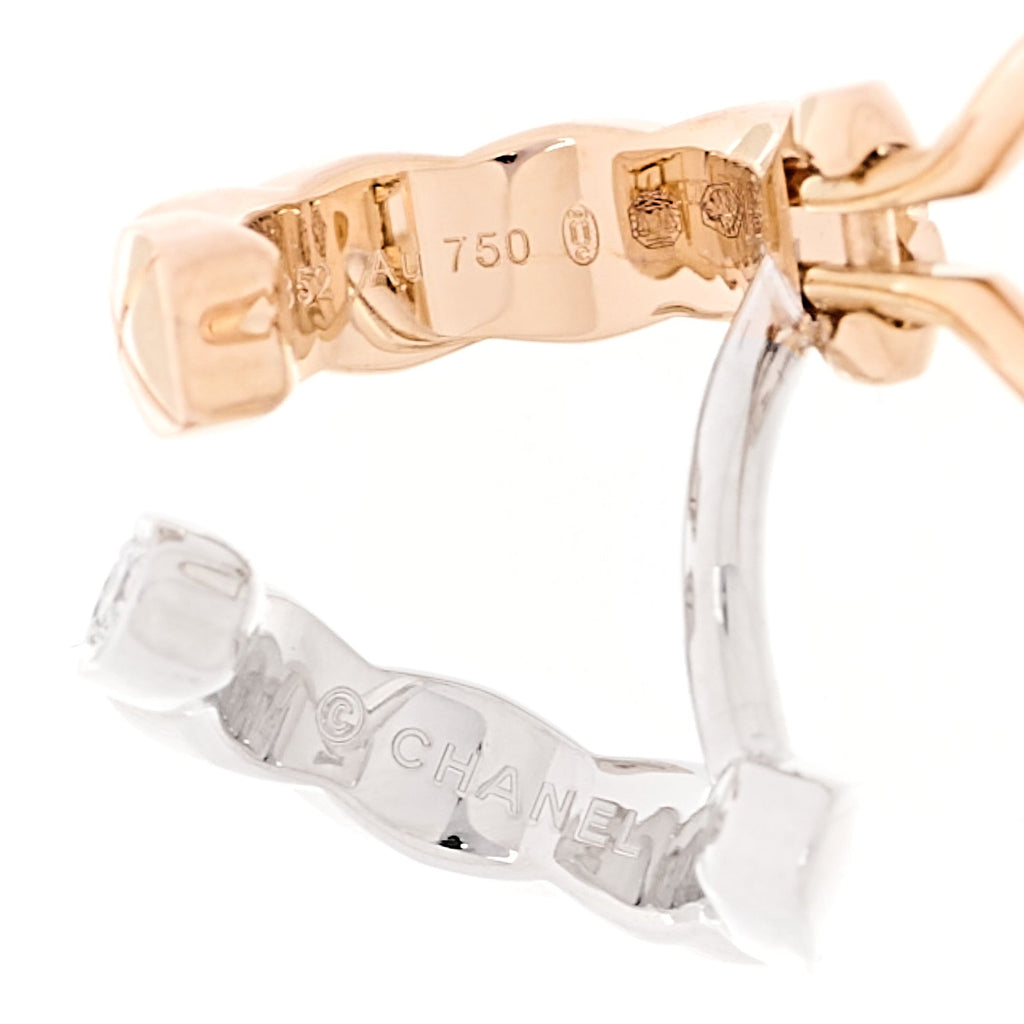 18K Beige White Gold Diamond Coco Crush Single Clip Earring