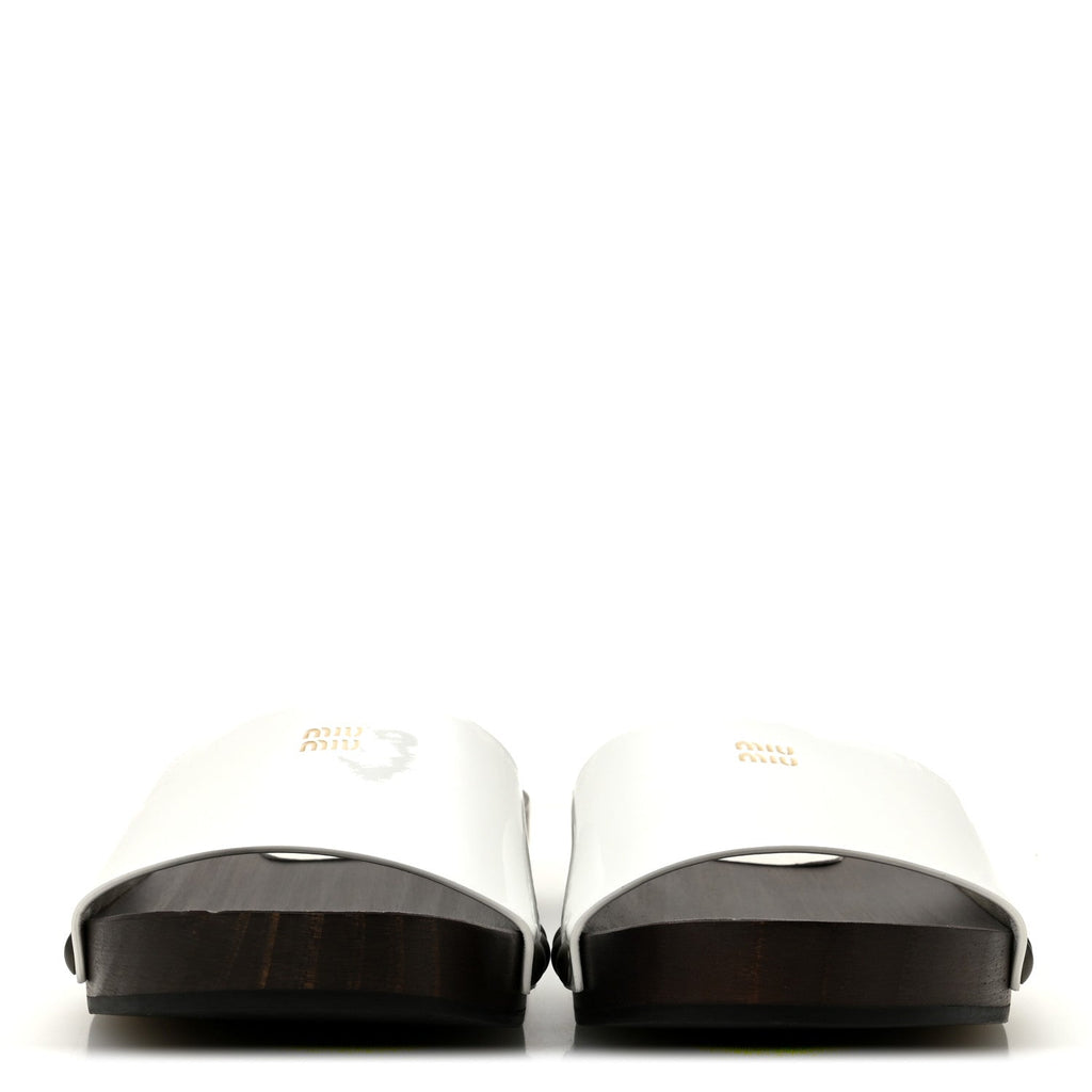 Vernice Logo Slide Clogs 36 White