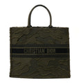 Canvas Embroidered Camouflage Large Book Tote Green