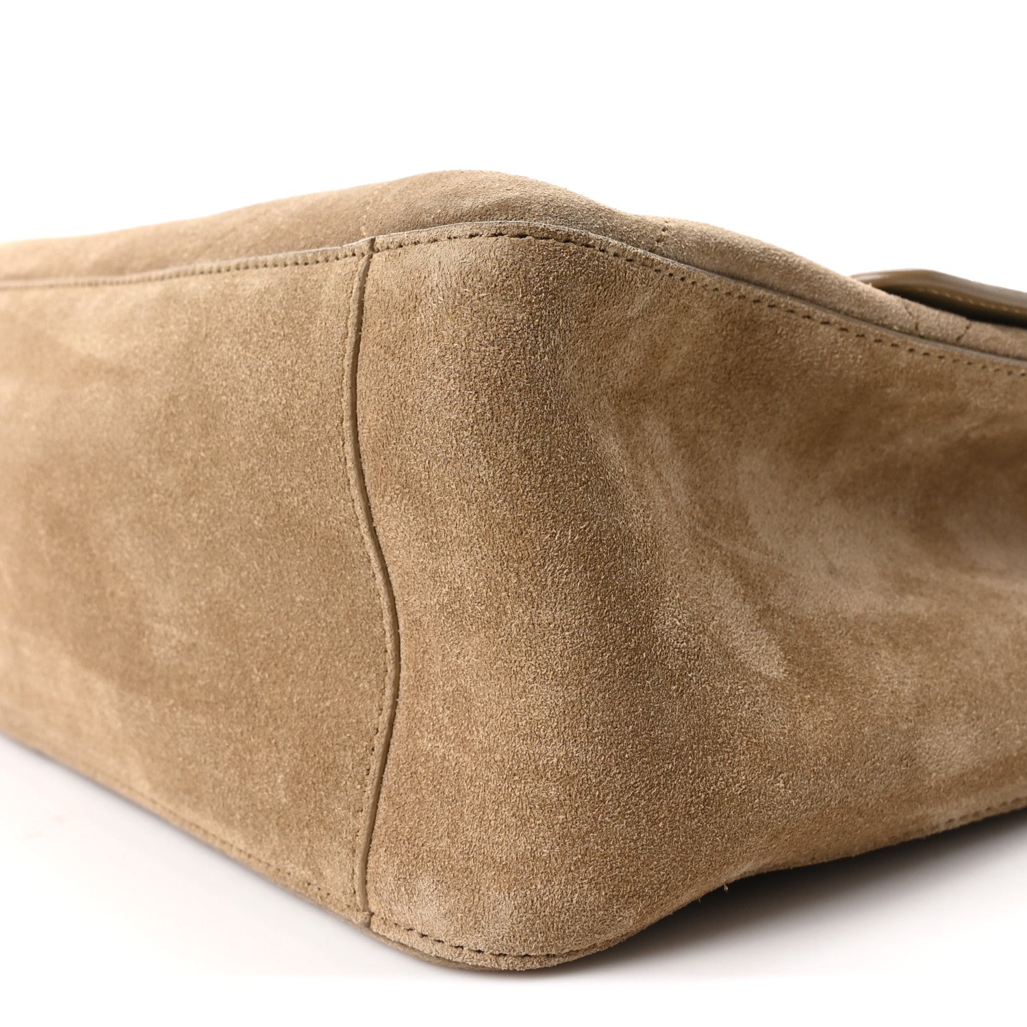 Suede Calfskin Souplissimo Maxi Flap Dark Beige