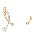 18K Yellow White Gold Diamond Etoile Filante Earrings