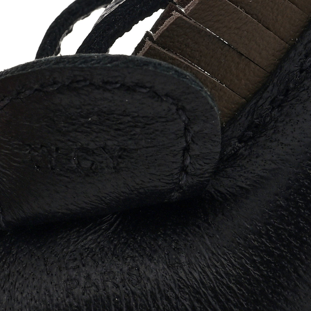 Milo Lambskin Grigri Rodeo Horse Bag Charm PM Black Etoupe