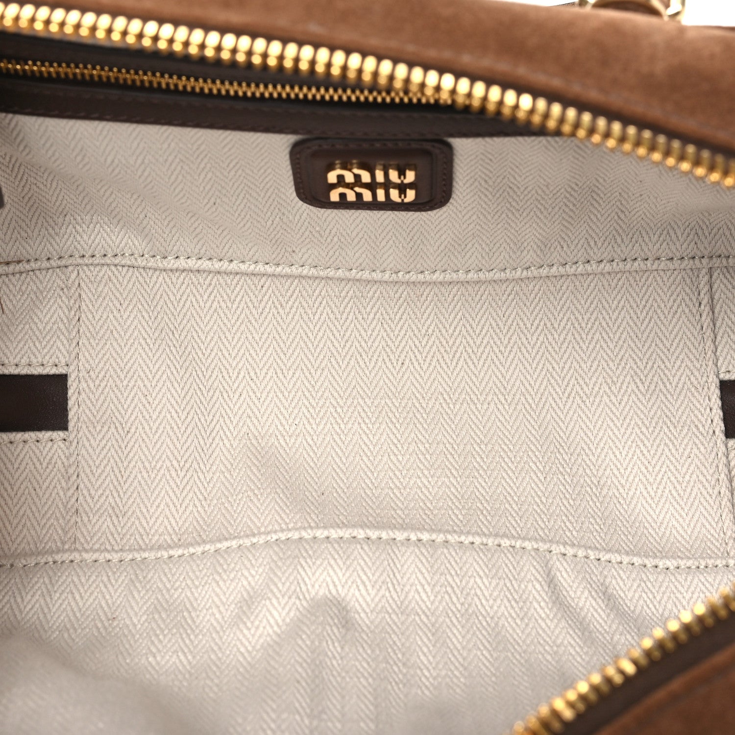 Suede Padded Regular Arcadie Top Handle Bag Cacao
