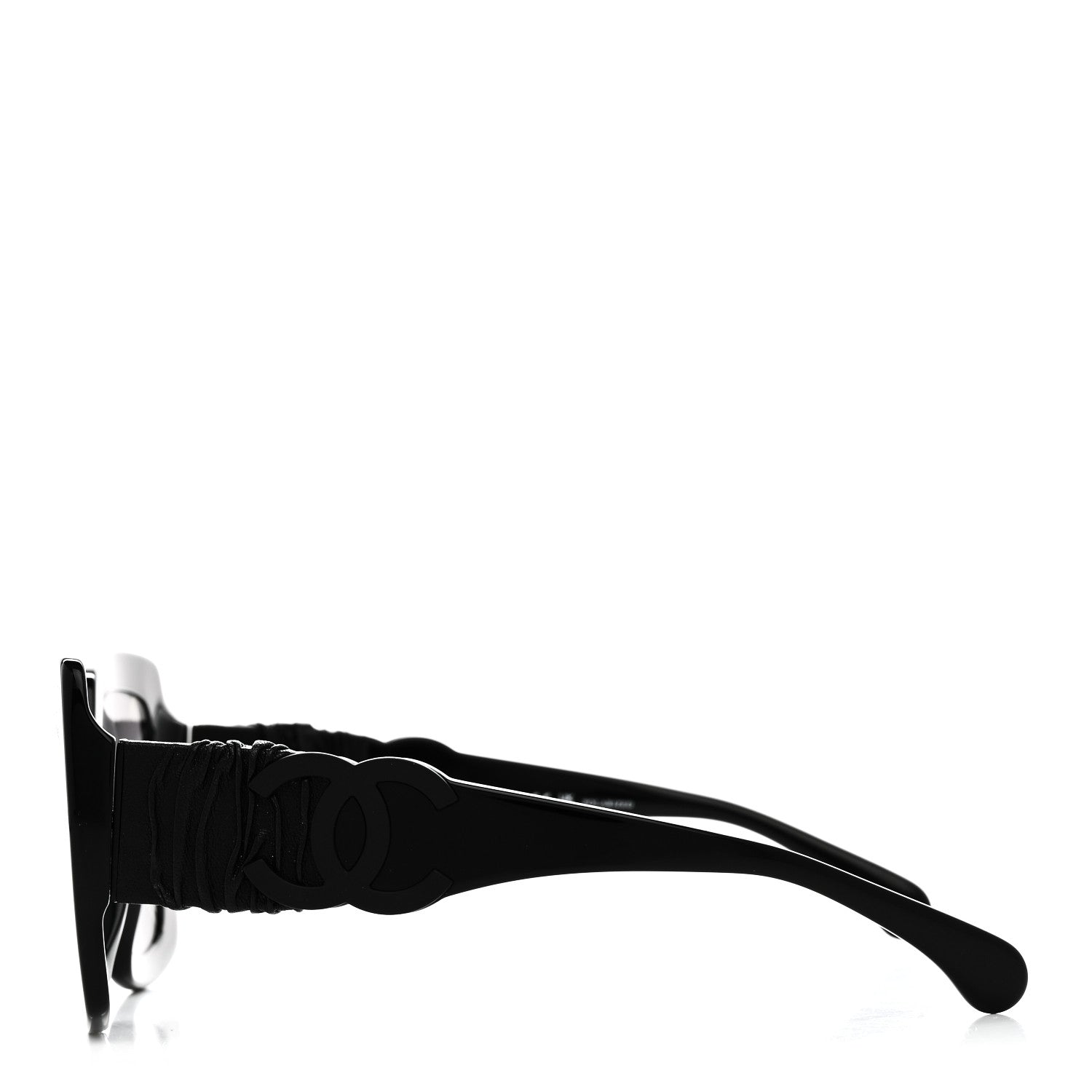 Acetate Calfskin Polarized Square Sunglasses 5474-Q Black