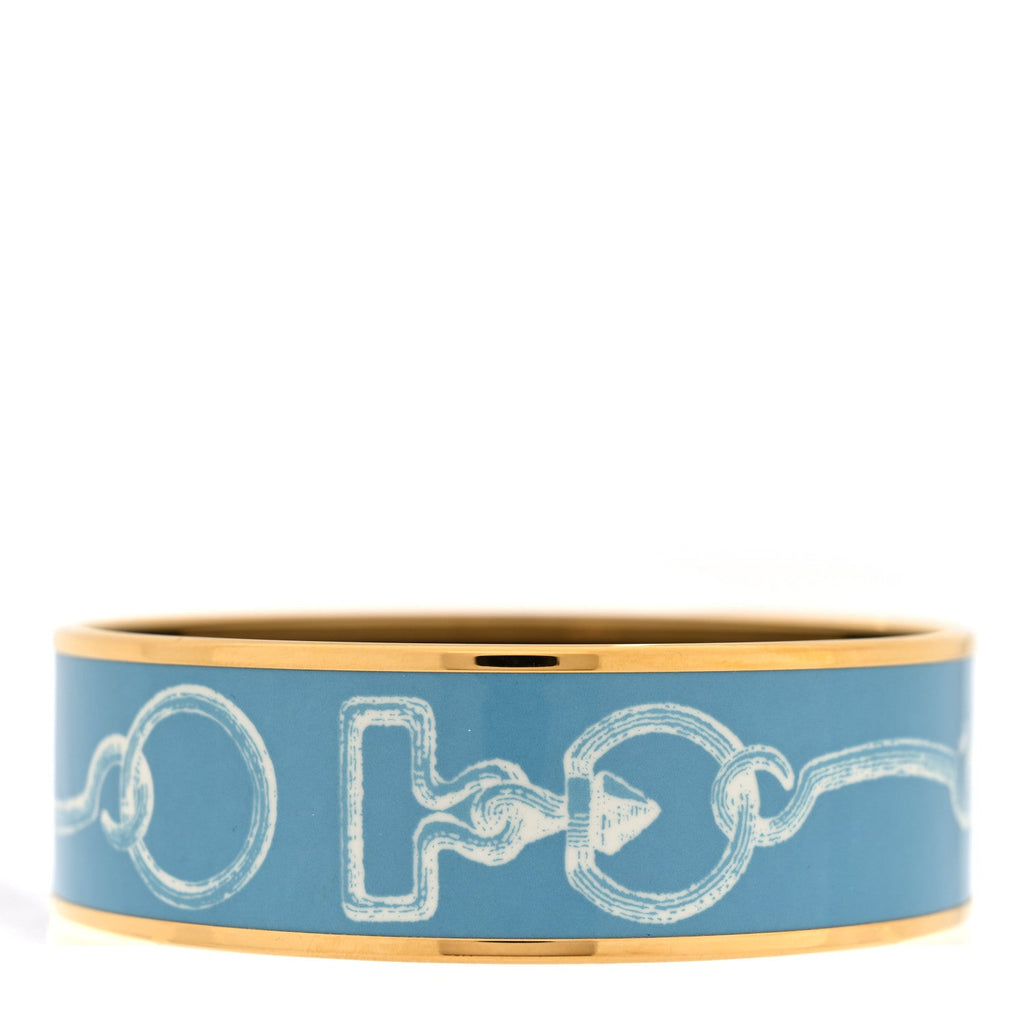 Enamel Printed Inventaire Poetique Pour Un Conte Sellier Wide Bracelet 70 Crepuscule Bleu