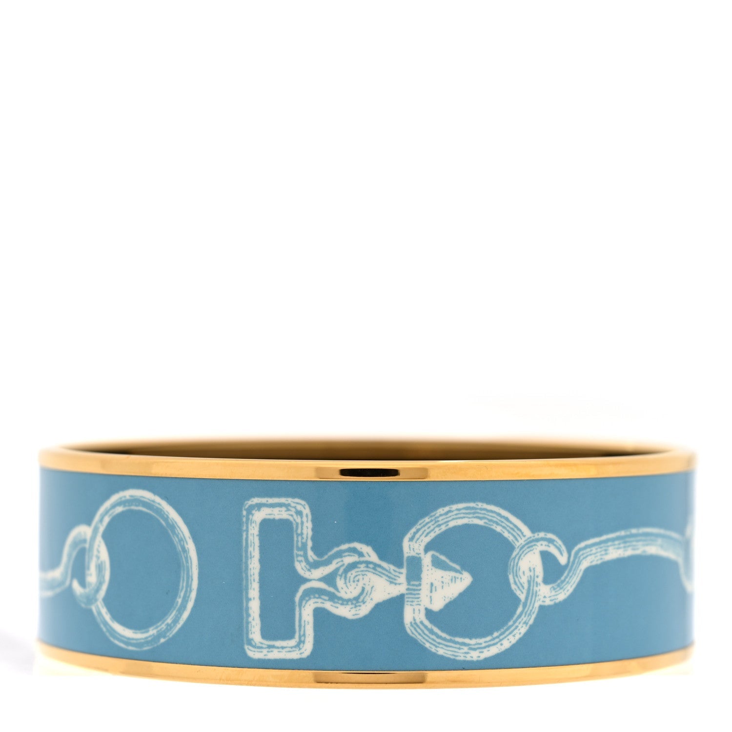 Enamel Printed Inventaire Poetique Pour Un Conte Sellier Wide Bracelet 70 Crepuscule Bleu