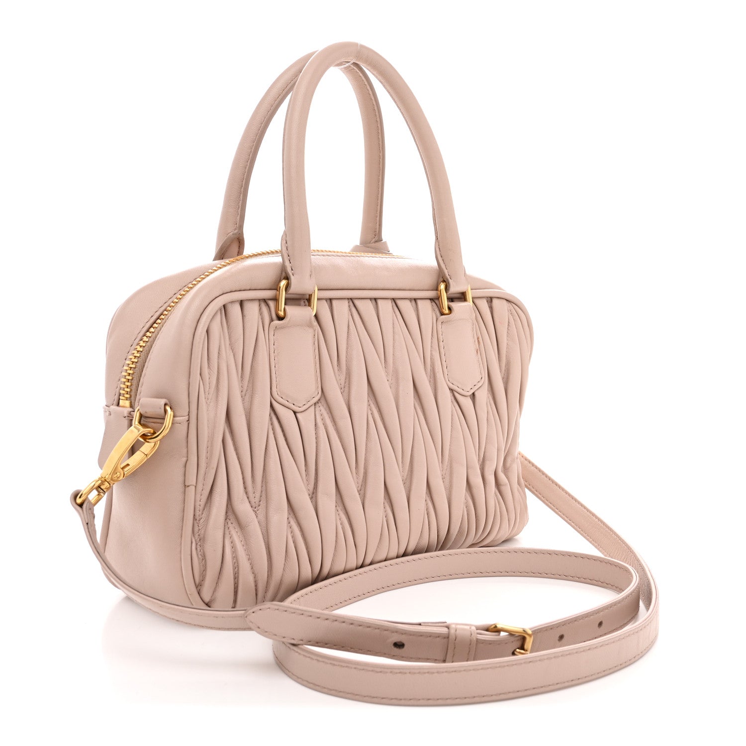 Nappa Matelasse Arcadie Top Handle Bag Cameo Powder Pink