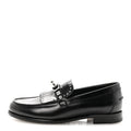 Glazed Calfskin Medor Studded Fringe Womens Destin Loafer 35 Black