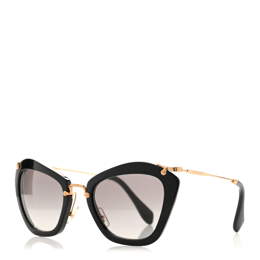 Acetate Metal Cat Eye Sunglasses SMU10N Black