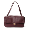 Grained Calfskin Small Souplissimo Maxi Flap Burgundy