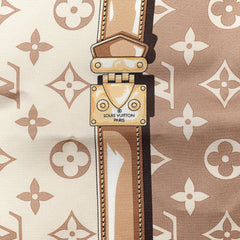 Silk Monogram Denimgram Confidential Square 90 Scarf Beige