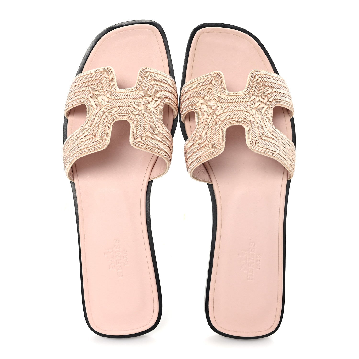 Calfskin Embroidered Oran Sandals 37 Beige