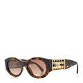 Acetate Calfskin Chain Polarized CC Sunglasses 5536-Q-A Tortoise