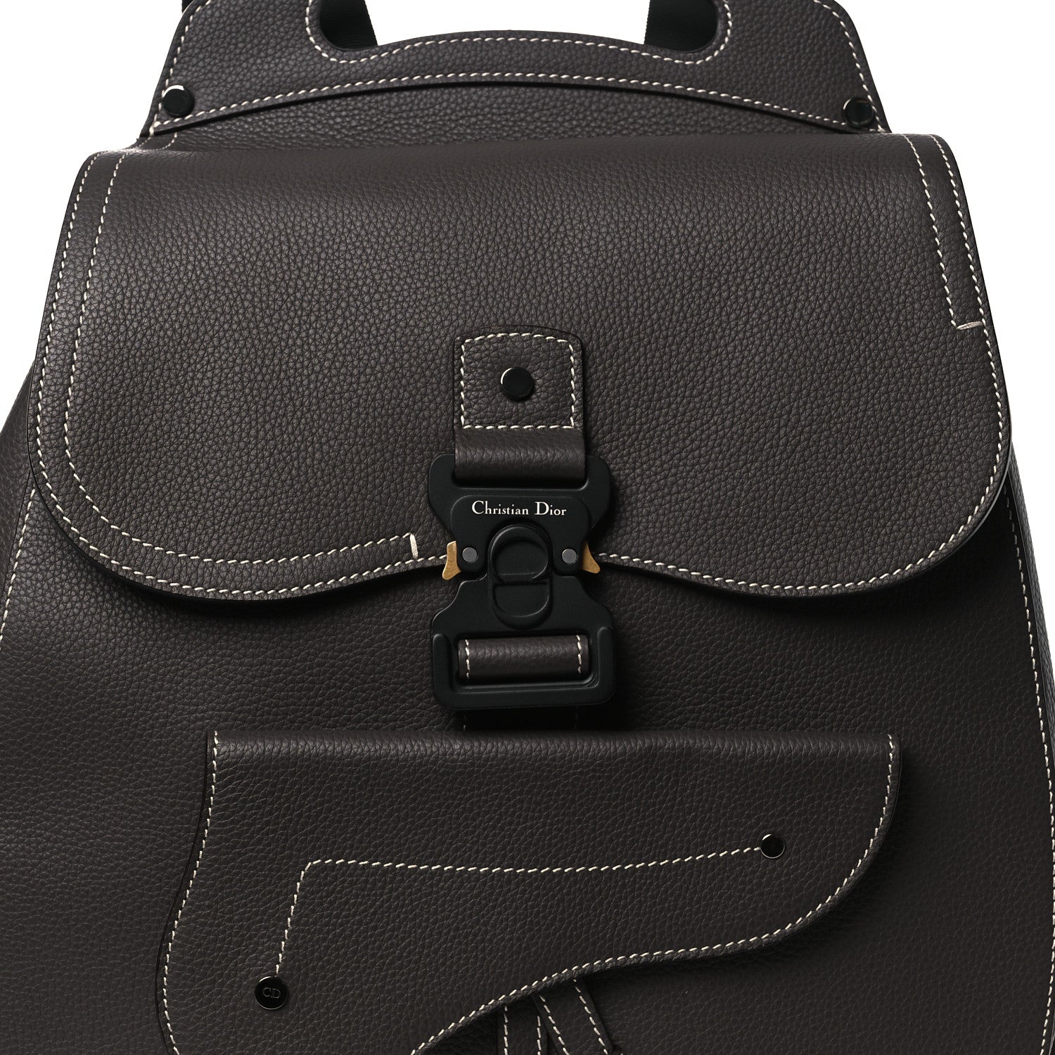 Grained Calfskin Maxi Gallop Sling Bag Grey