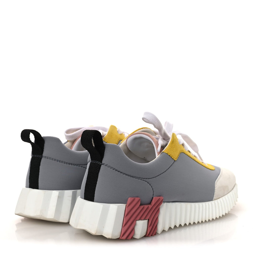 Technical Canvas Suede Goatskin Bouncing Sneakers 36 Gris Multicolor