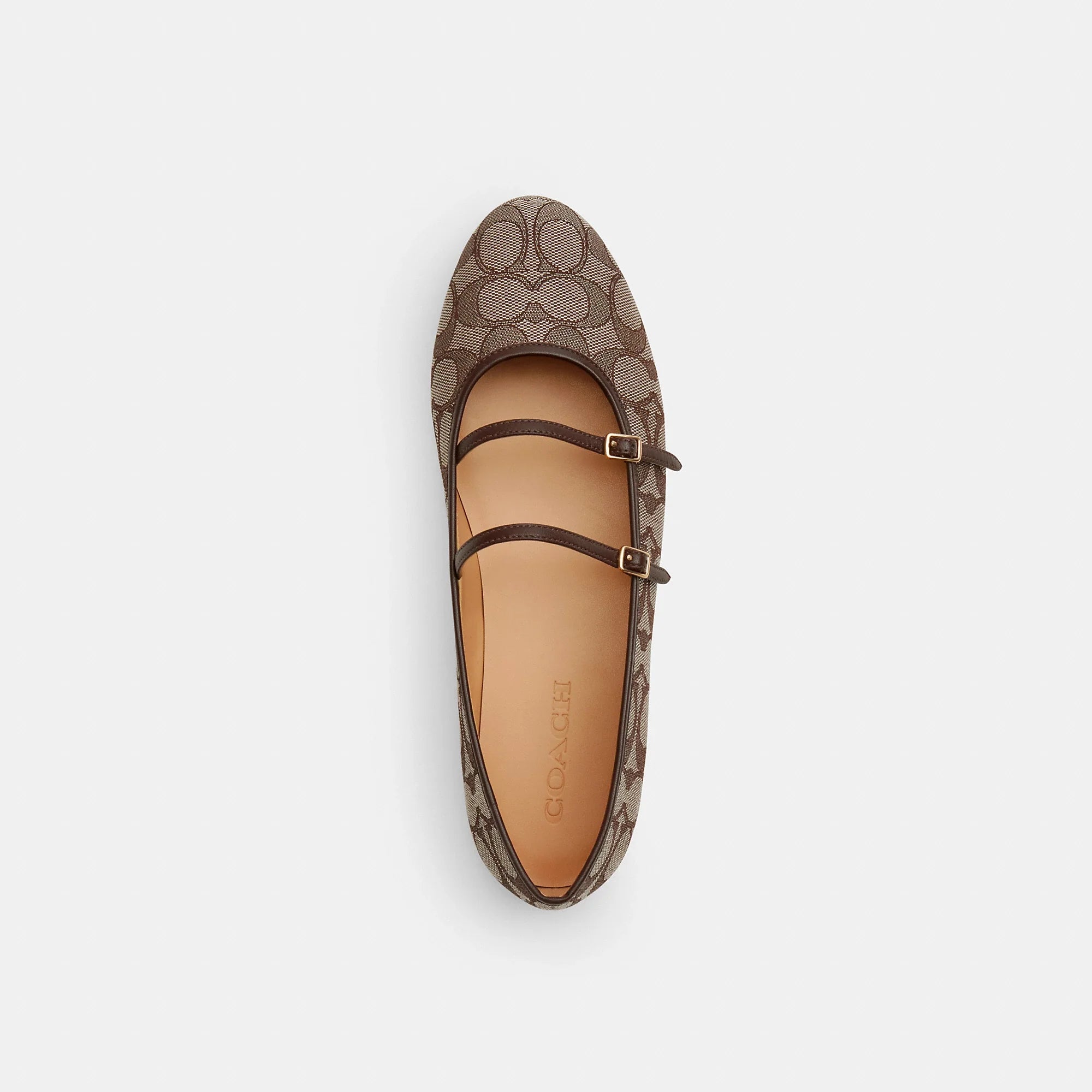 Coach Outlet Double Buckle Mary Jane In Signature Jacquard