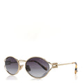 Metal Oval Sunglasses SMU52Y Black Silver