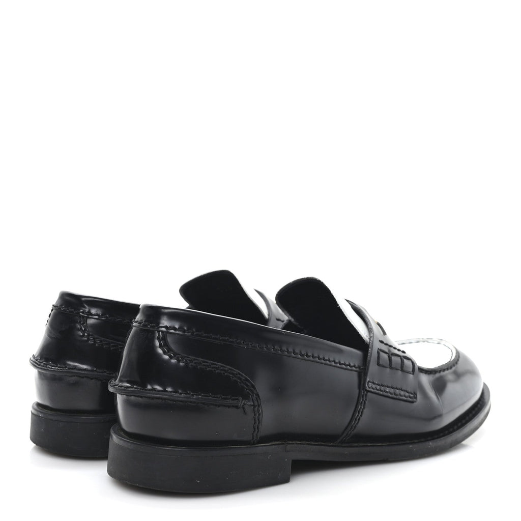 Spazzolato Penny Loafer 39 Black White