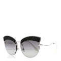 Acetate Glitter Cat Eye Sunglasses SMU58T Black