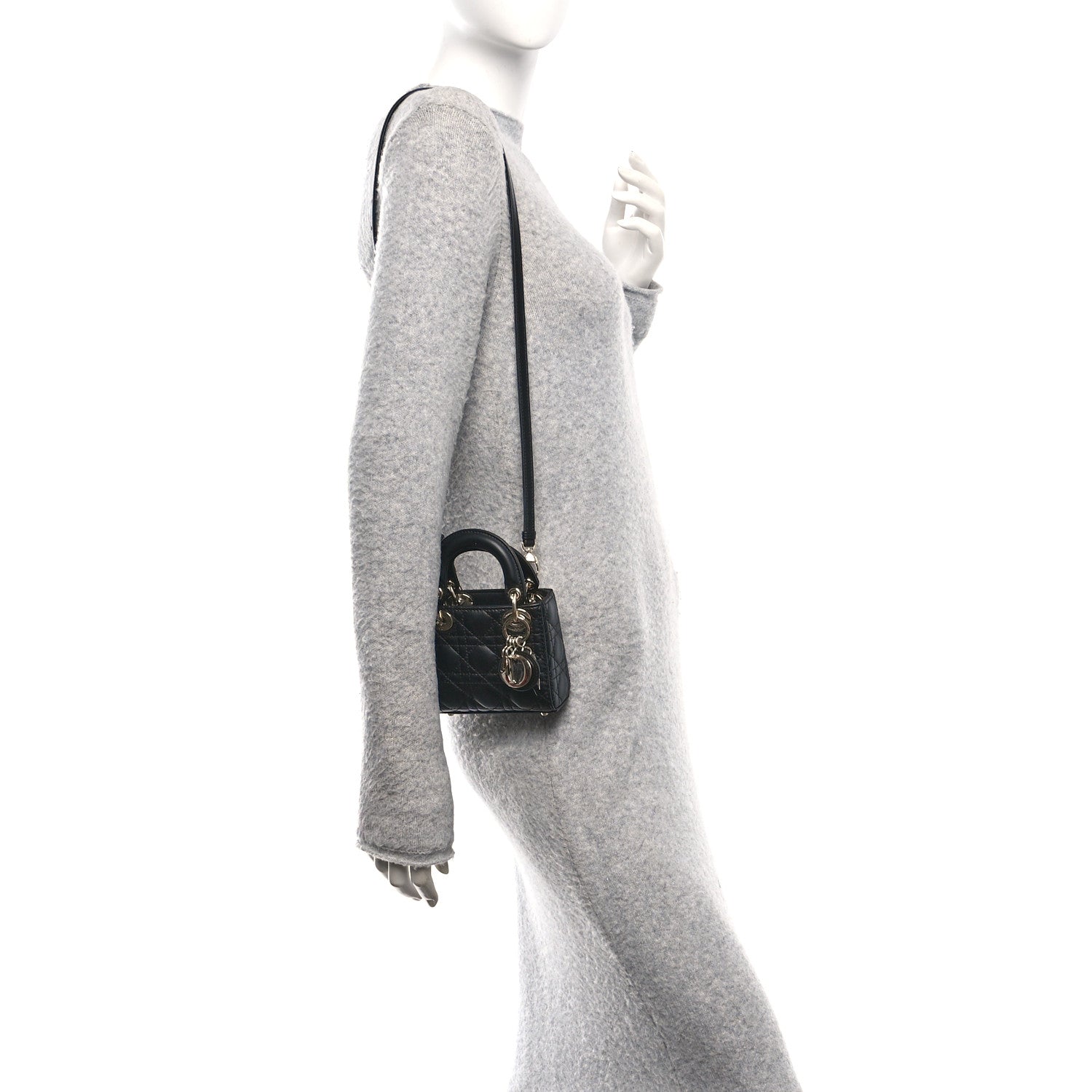 Lambskin Cannage Micro Lady Dior Black