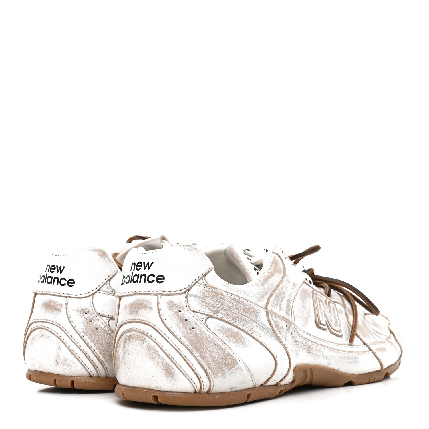 X NEW BALANCE Bleached Calfskin 530 SL Sneakers 42 White