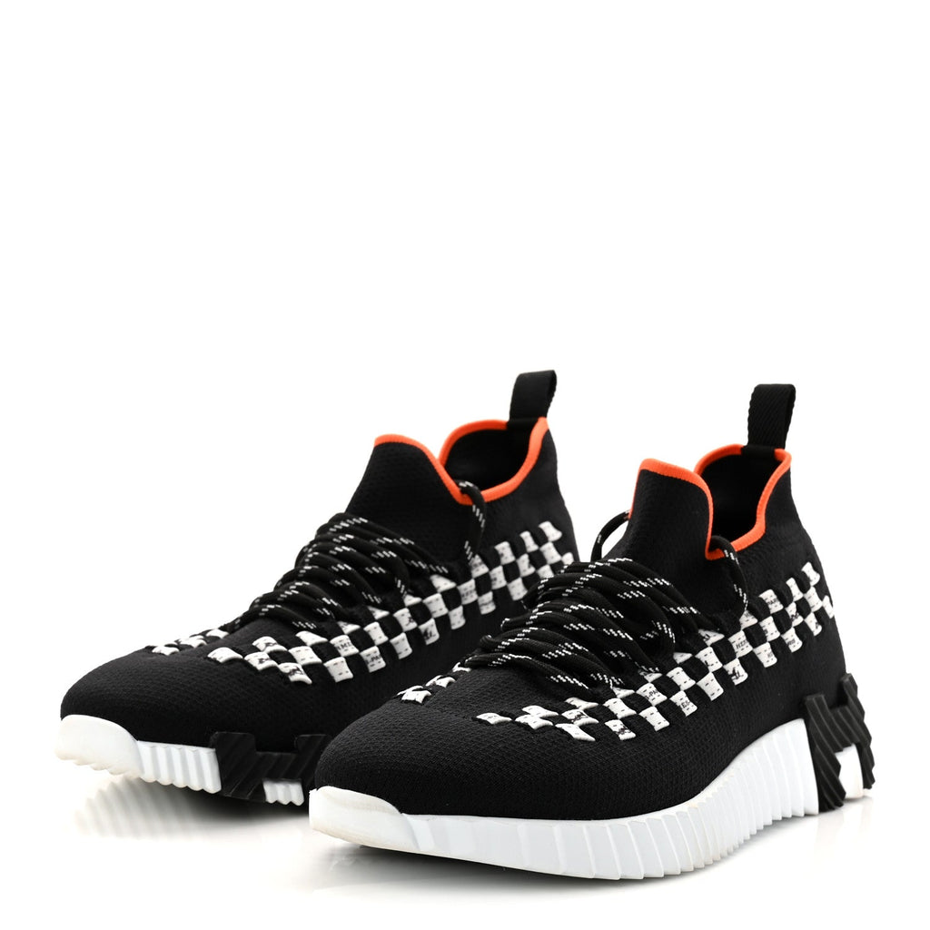 Knit Womens Flex Bolduc Sneakers 37 Black White