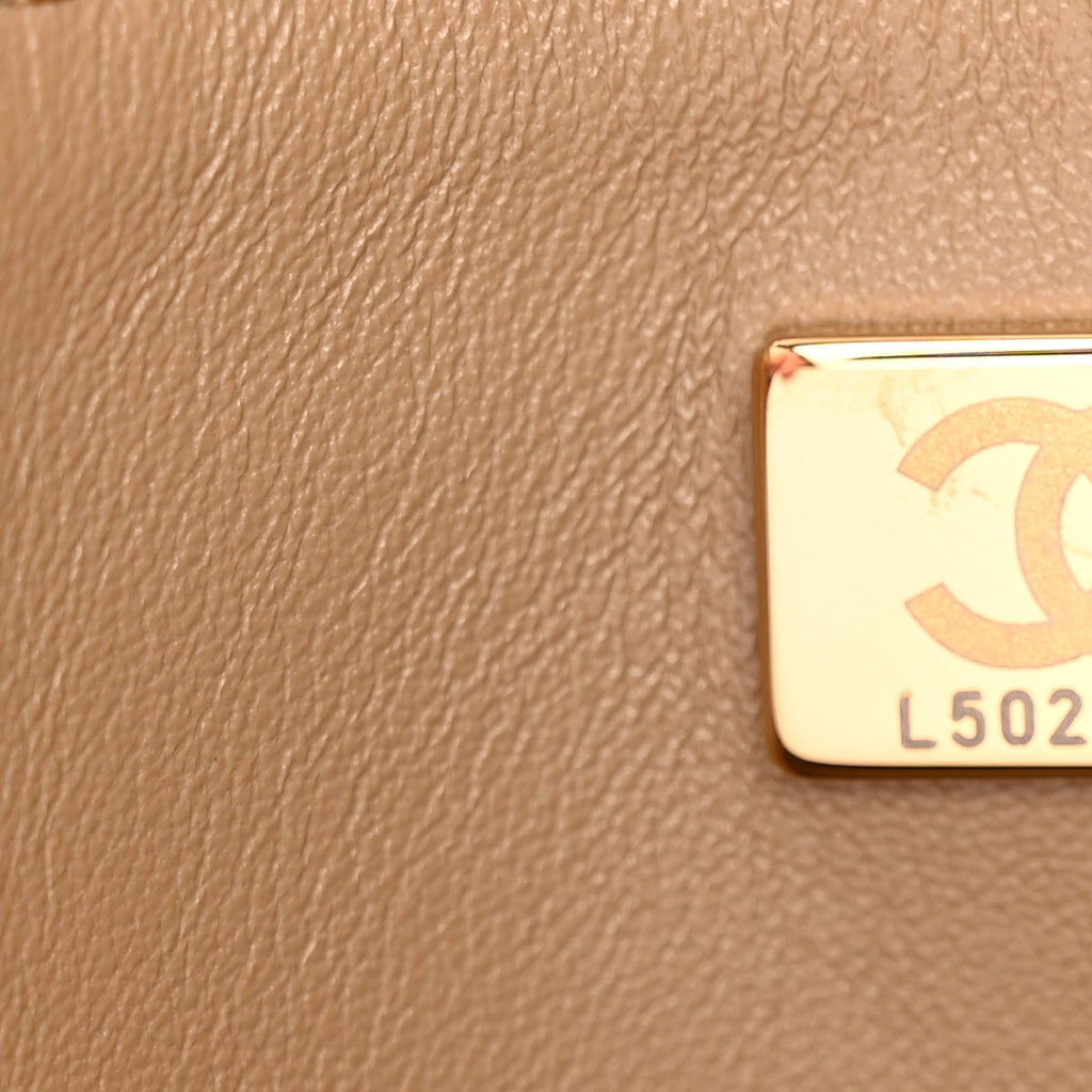 Suede Calfskin Souplissimo Maxi Flap Dark Beige