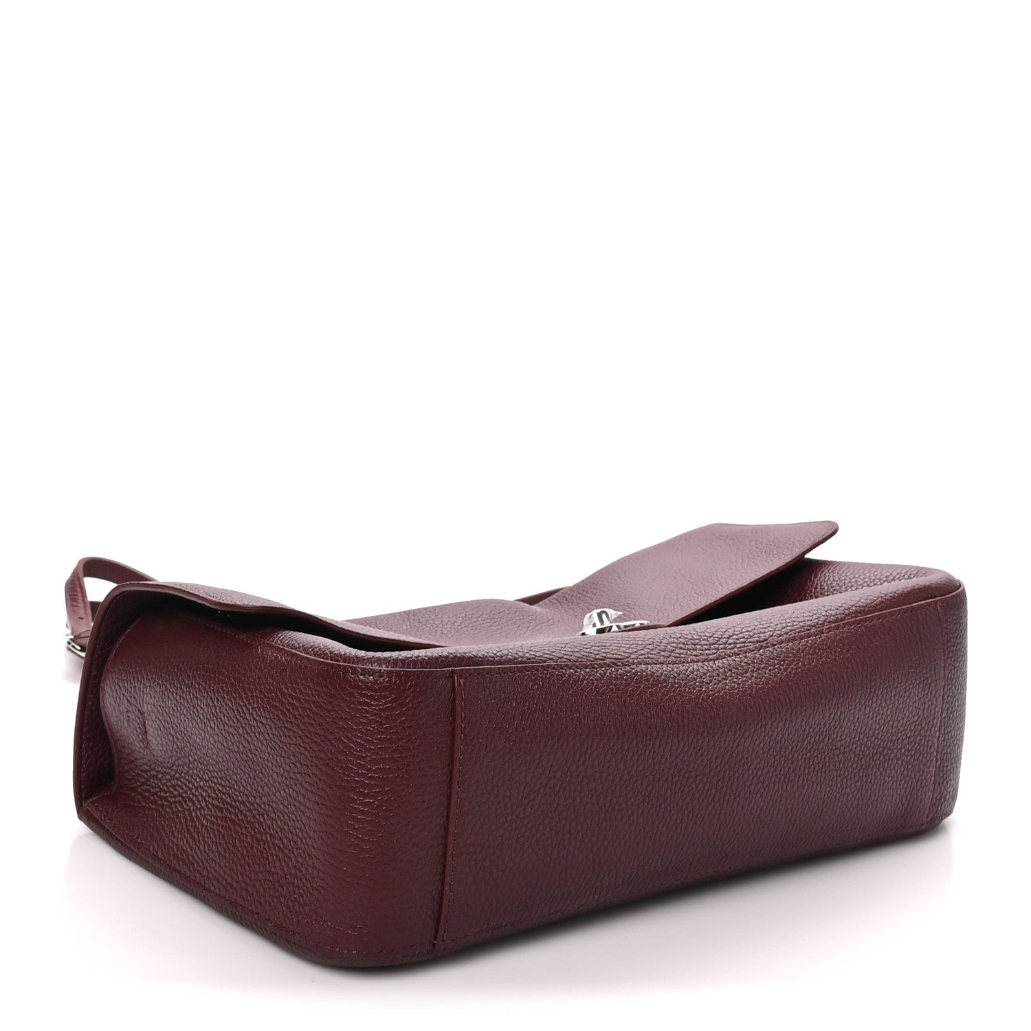 Grained Calfskin Small Souplissimo Maxi Flap Burgundy