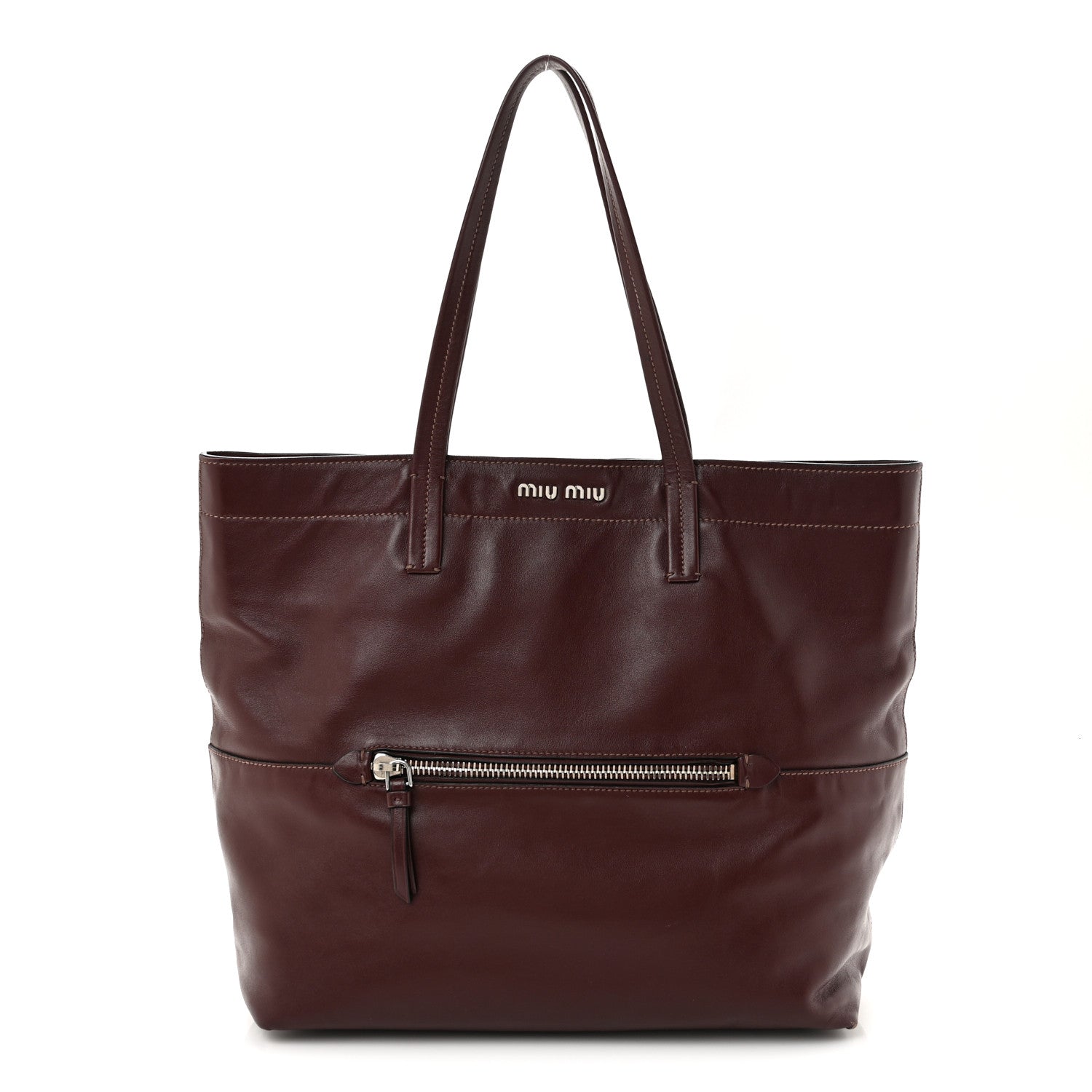 Vitello Soft Shopping Tote Burgundy