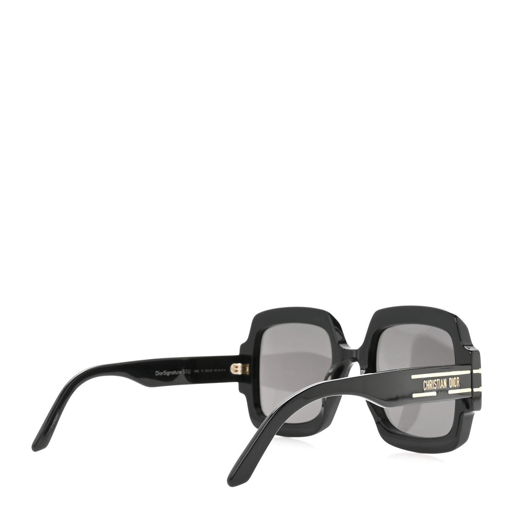 Acetate Diorsignature S1U Square Sunglasses Black