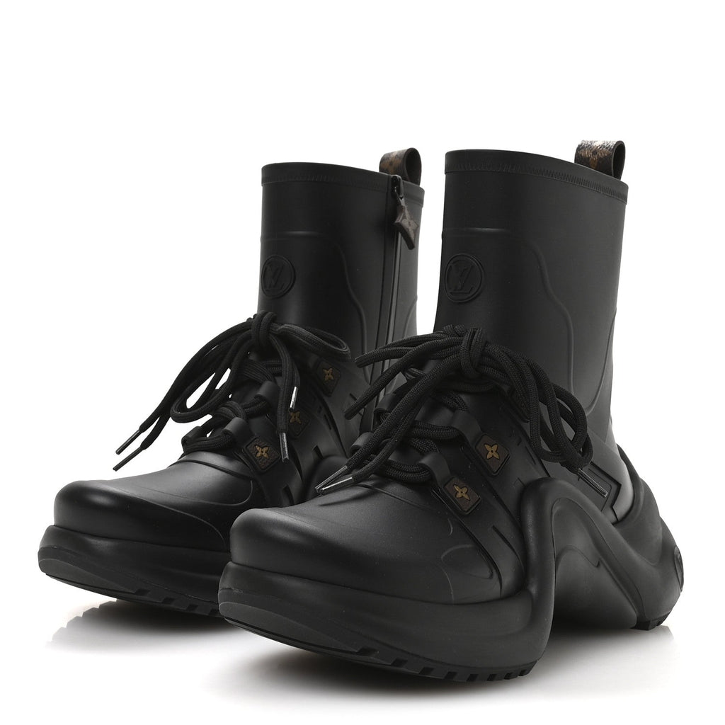 Mat Rubber Monogram LV Archlight Sneaker Boots 38 Black