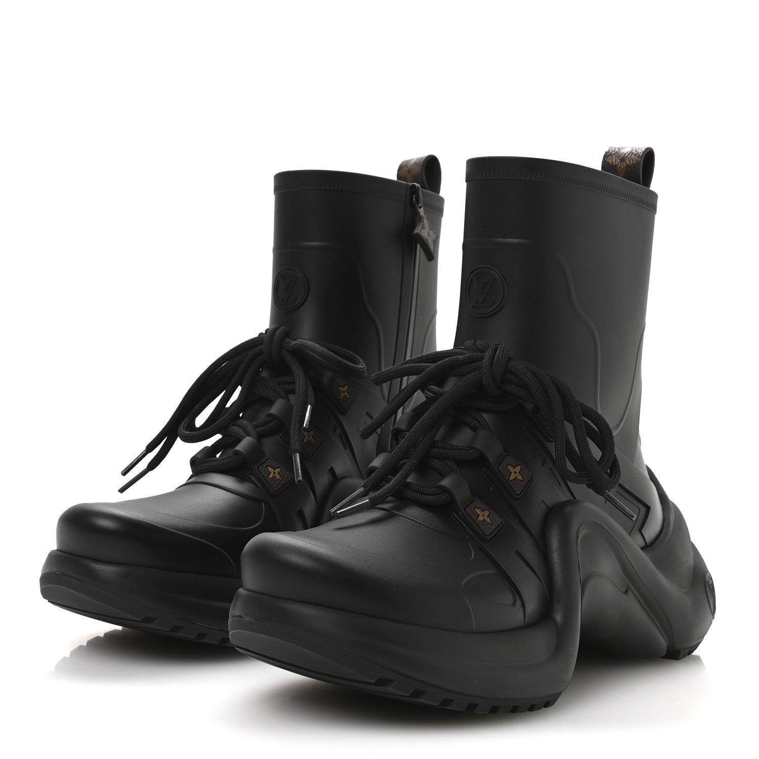 Mat Rubber Monogram LV Archlight Sneaker Boots 38 Black