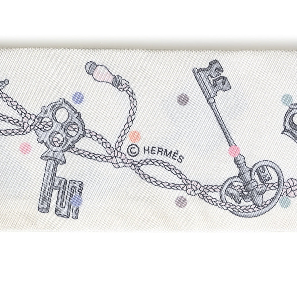 Silk Les Cles A Pois Twilly White Gris Acier
