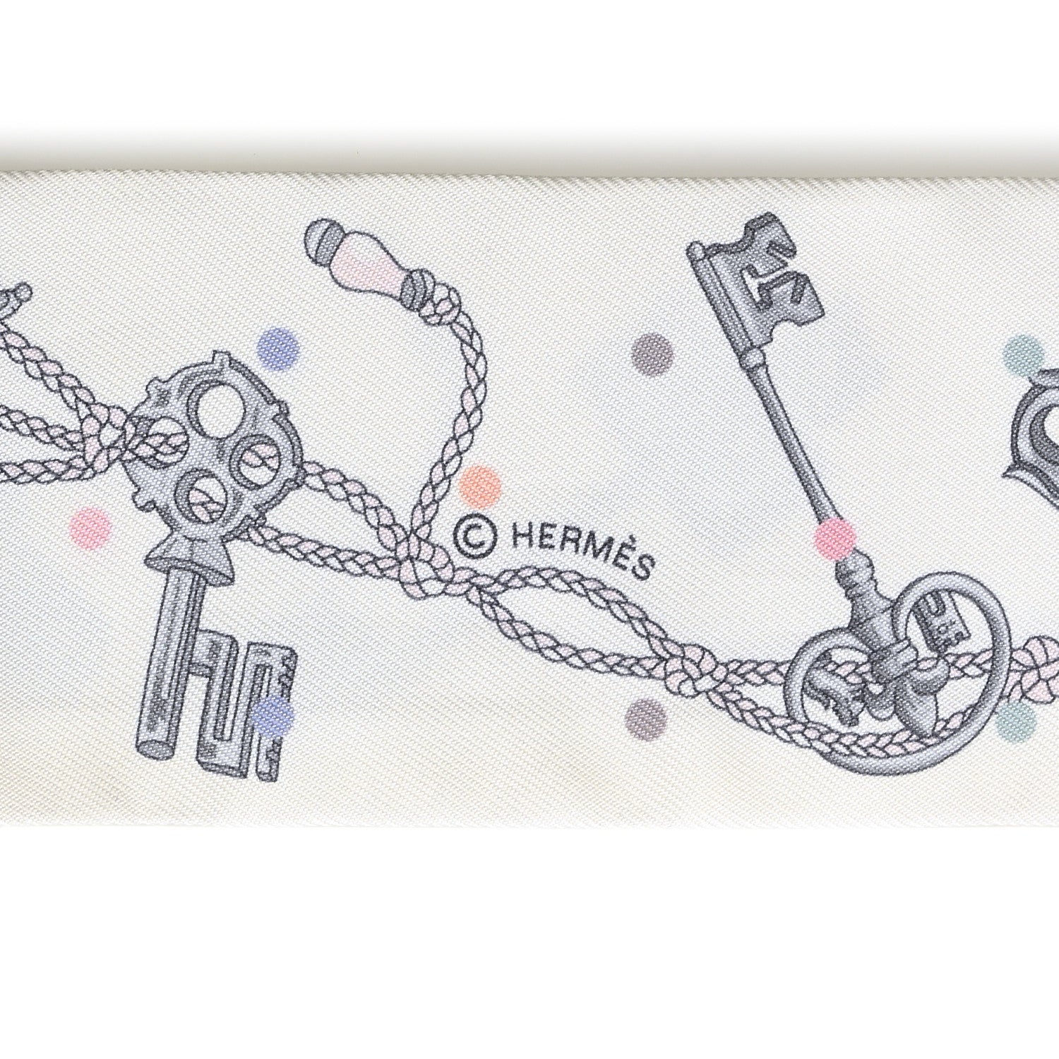 Silk Les Cles A Pois Twilly White Gris Acier