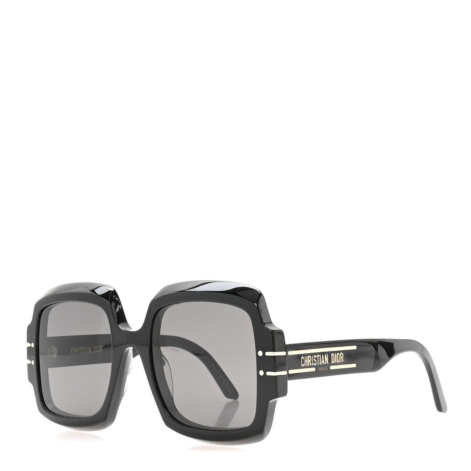 Acetate Diorsignature S1U Square Sunglasses Black
