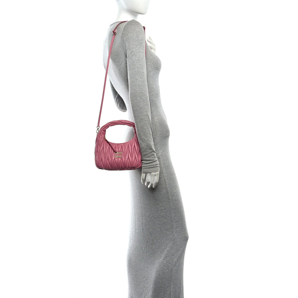 Nappa Matelasse Small Wander Hobo Pink