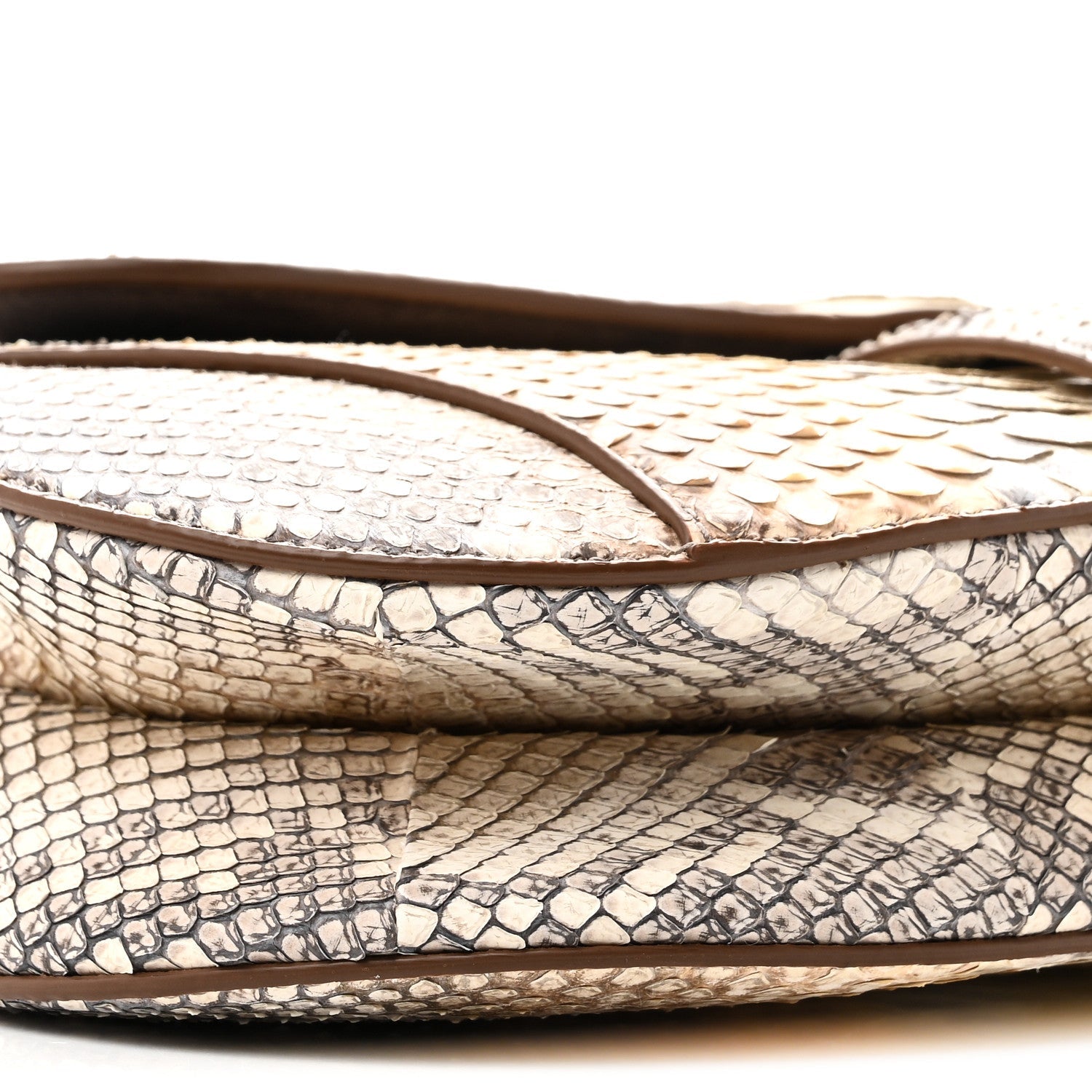 Metallic Snakeskin Saddle Bag Gold Multicolor