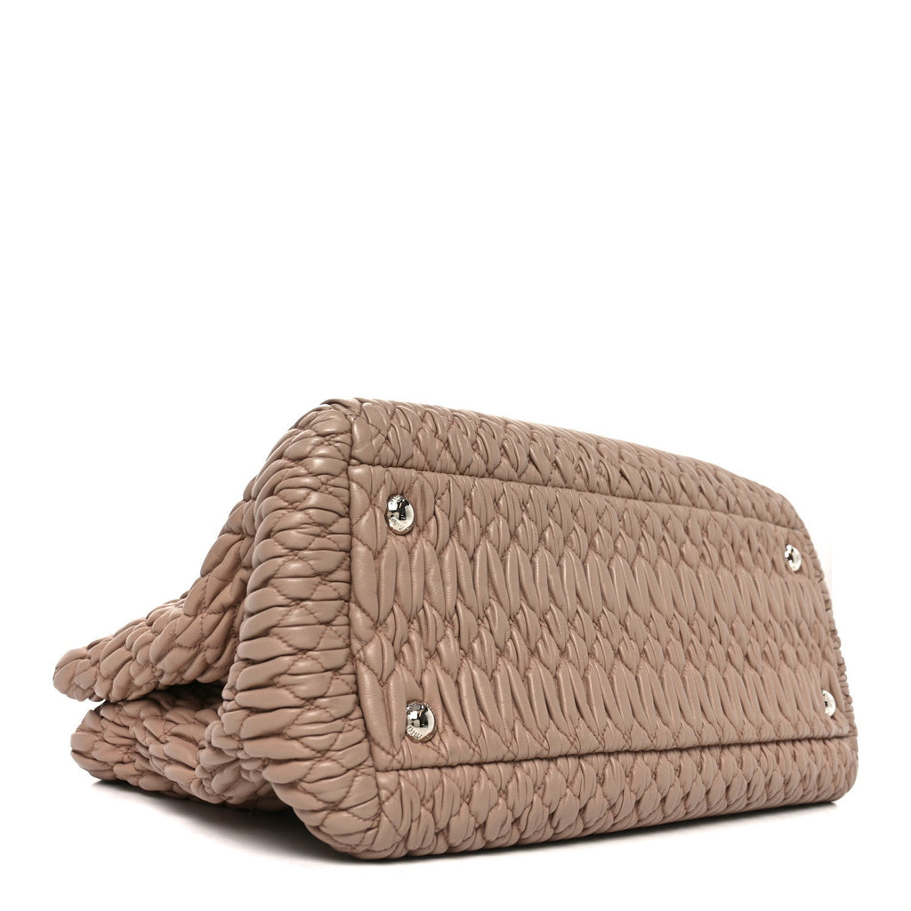 Nappa Matelasse Swarovski Crystal Tote Cammeo