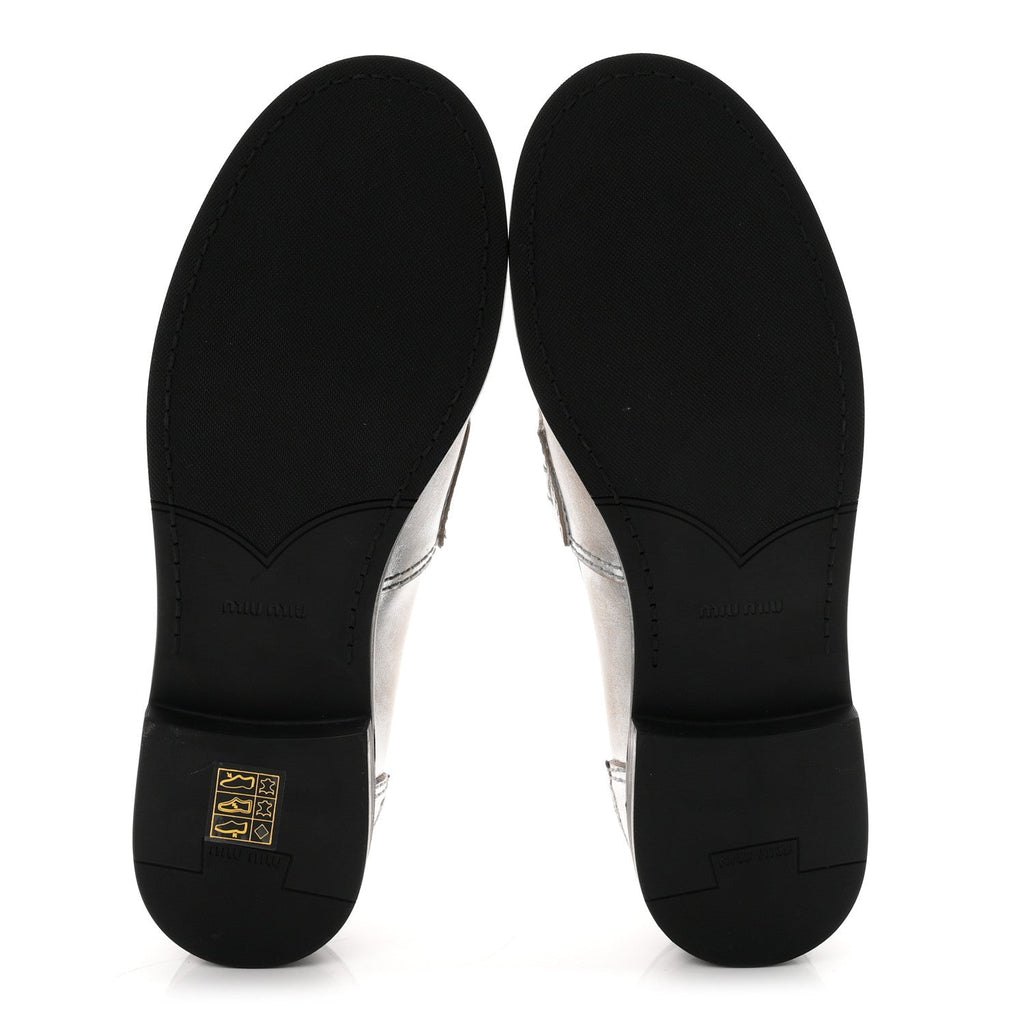 Vitello Deco Penny Loafer 39 Argento