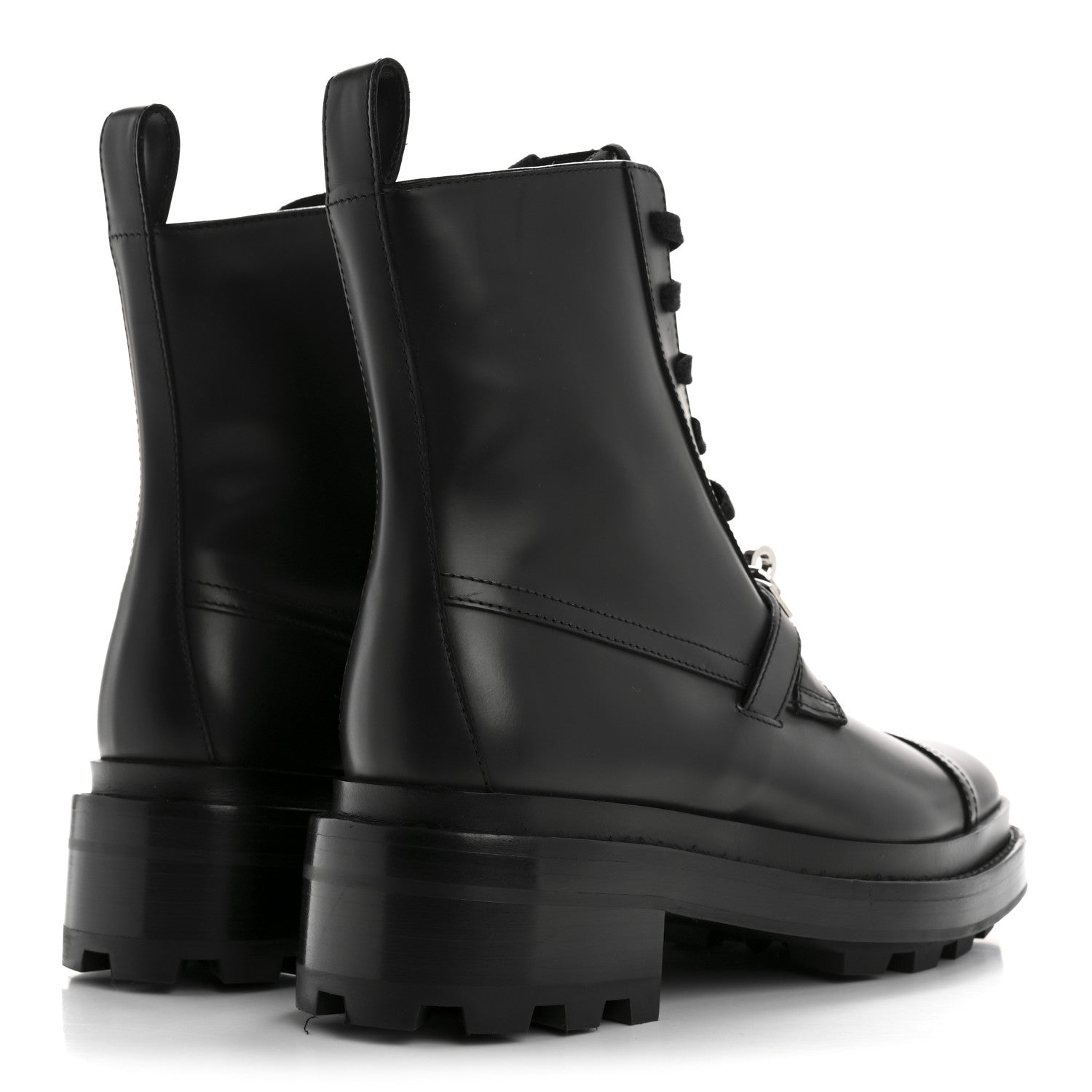 Glossed Calfskin Funk Ankle Boots 36 Black