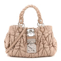 Metallic Nappa Matelasse Top Handle Satchel Cammeo