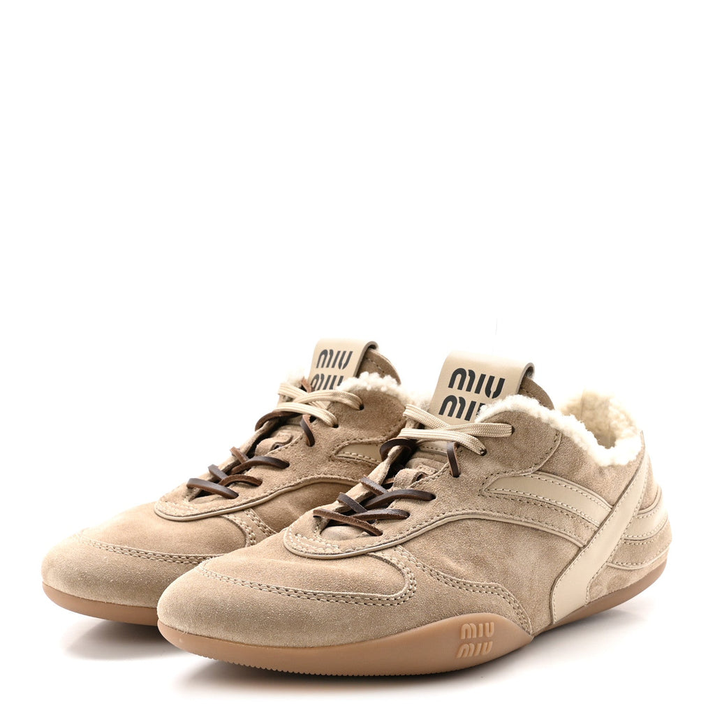 Suede Shearling Gymnasium Sneakers 39.5 Deserto